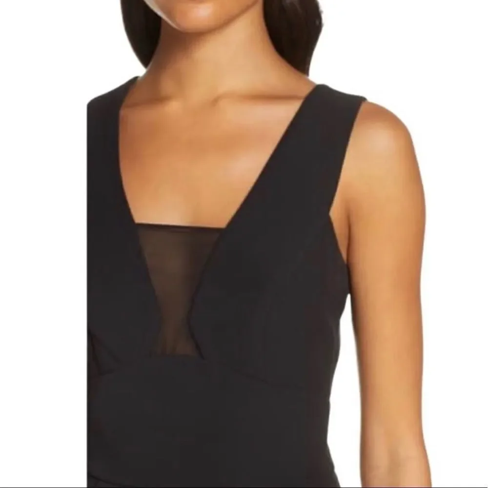 Black Empire Waist Fitted Body Con Sheath Dress by Harlyn Spandex Stretch NWT - Picture 4 of 8